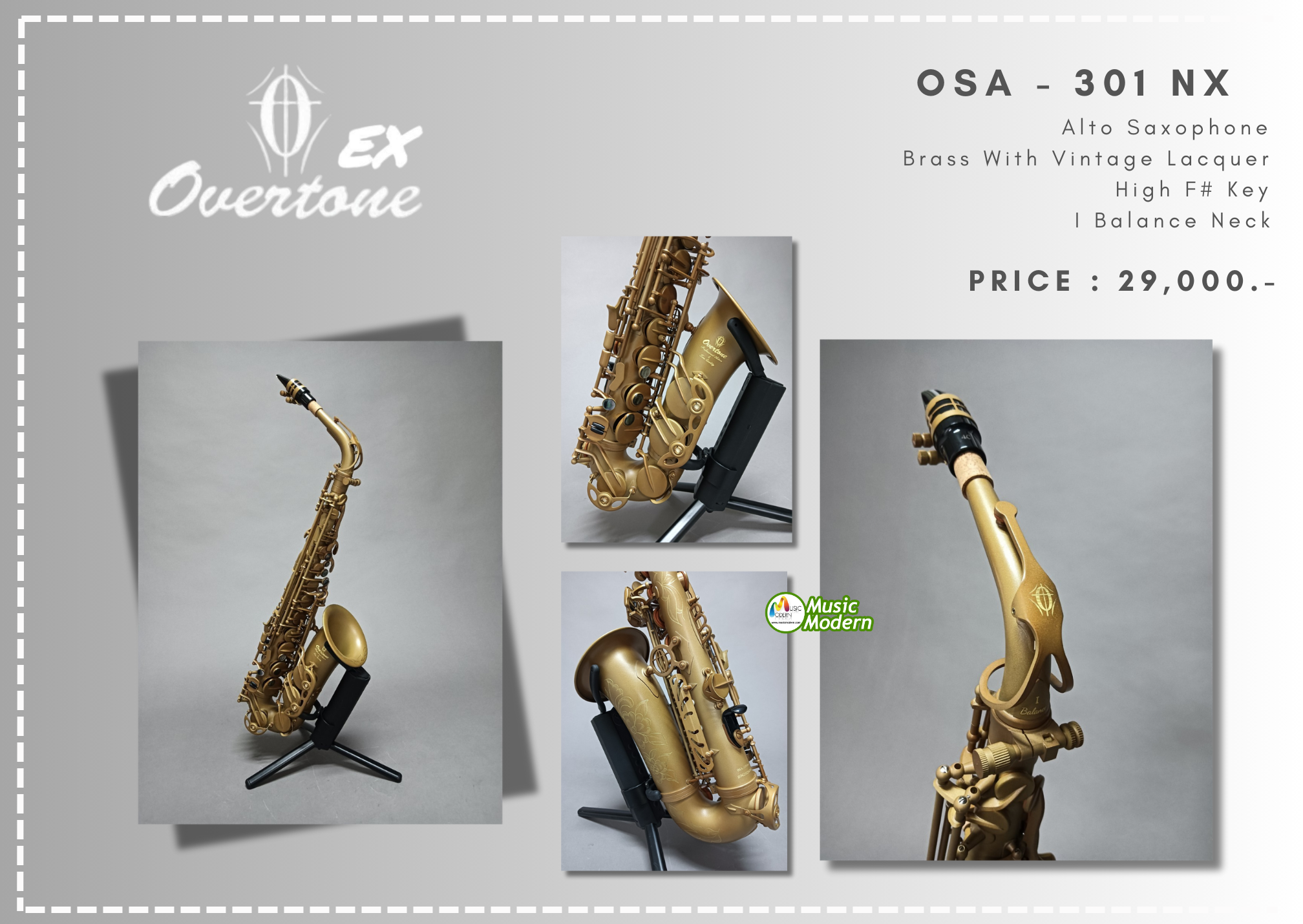 Overtone Alto Saxophone รุ่น OVERTONE OSA-301 NX