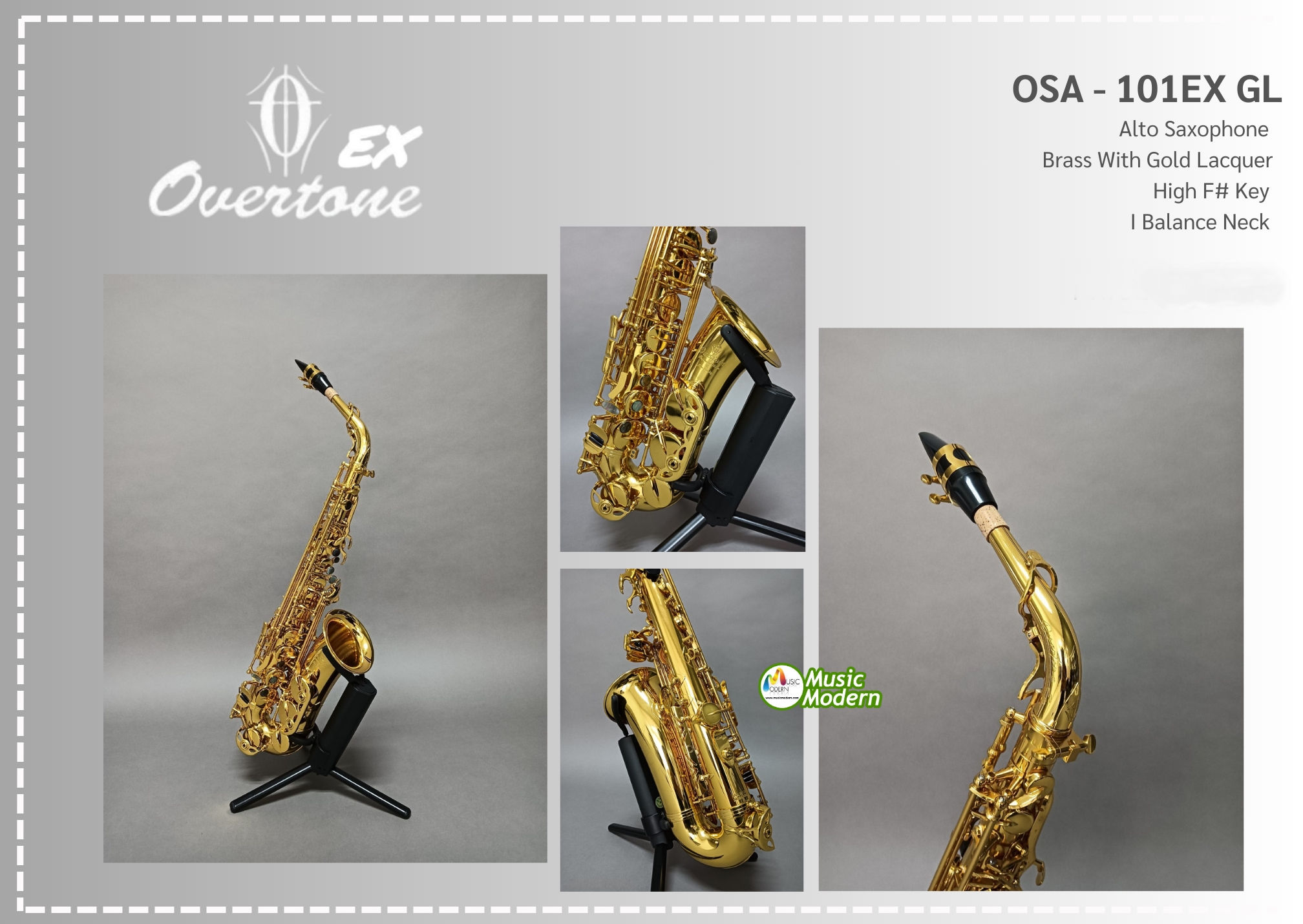 Overtone Alto Saxophone รุ่น OSA-101EX GL